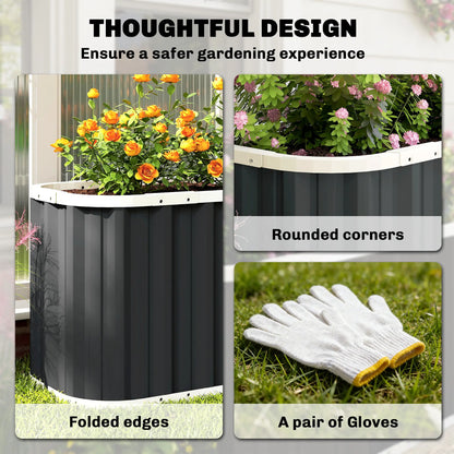 Galvanized Raised Garden Bed, Deep Rot Planter Box, 7' x 2' x 2', Dark Grey Galvanized Planter Boxes at Gallery Canada