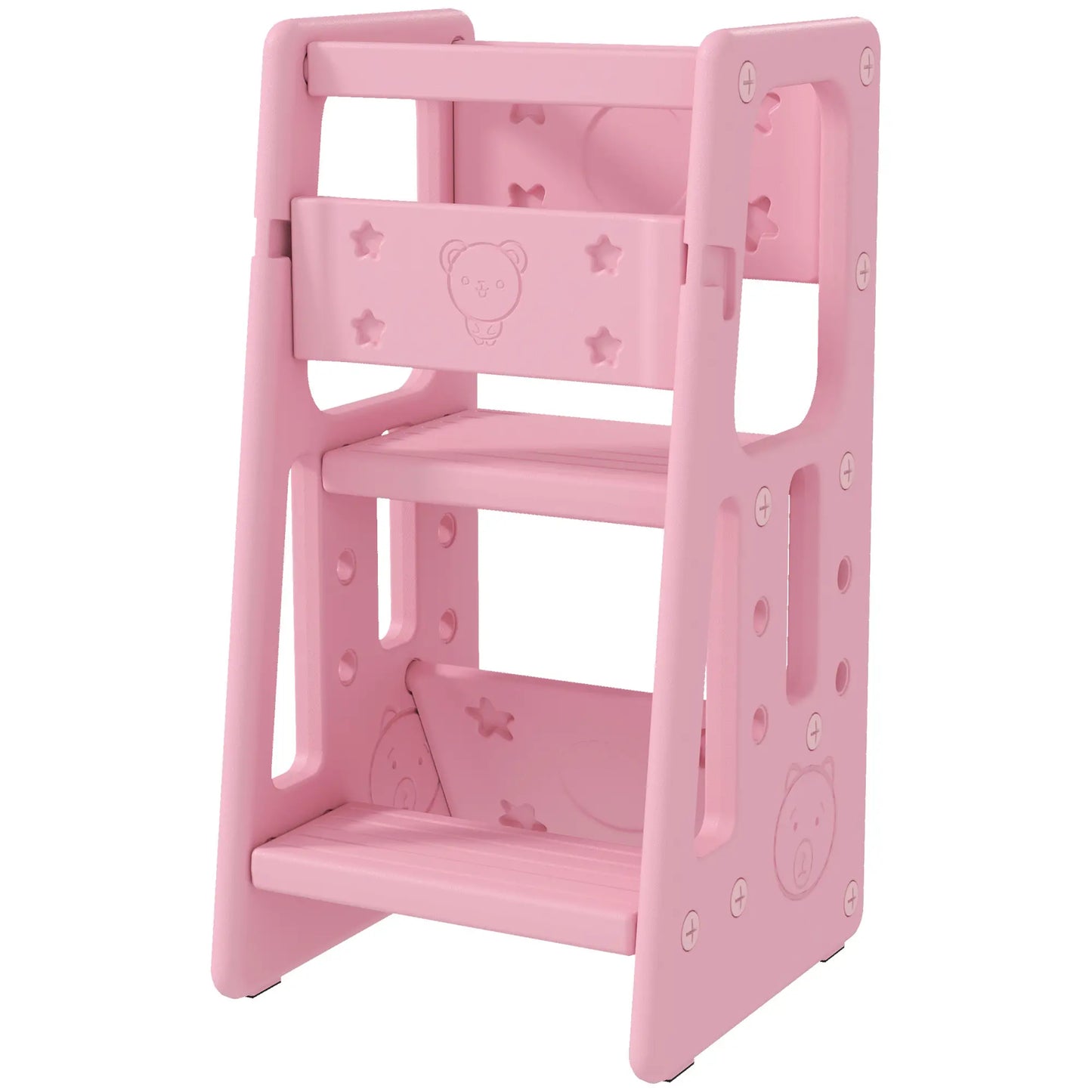 Toddler Kitchen Helper 2 Step Stool, Adjustable Height, Safety Rail, Pink Toddler & Kids Step Stools at Gallery Canada
