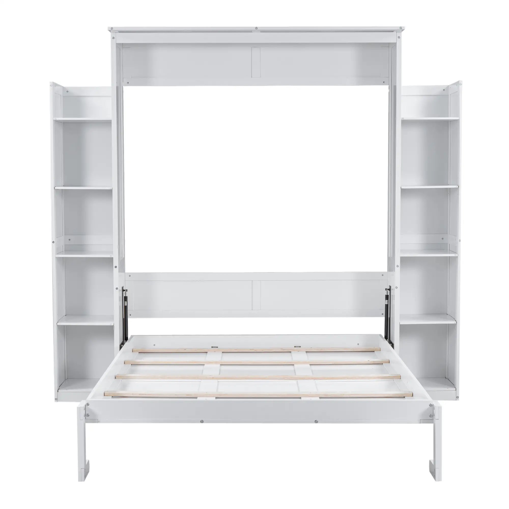 Murphy Bed with Shelves, LED Lights, 97.5