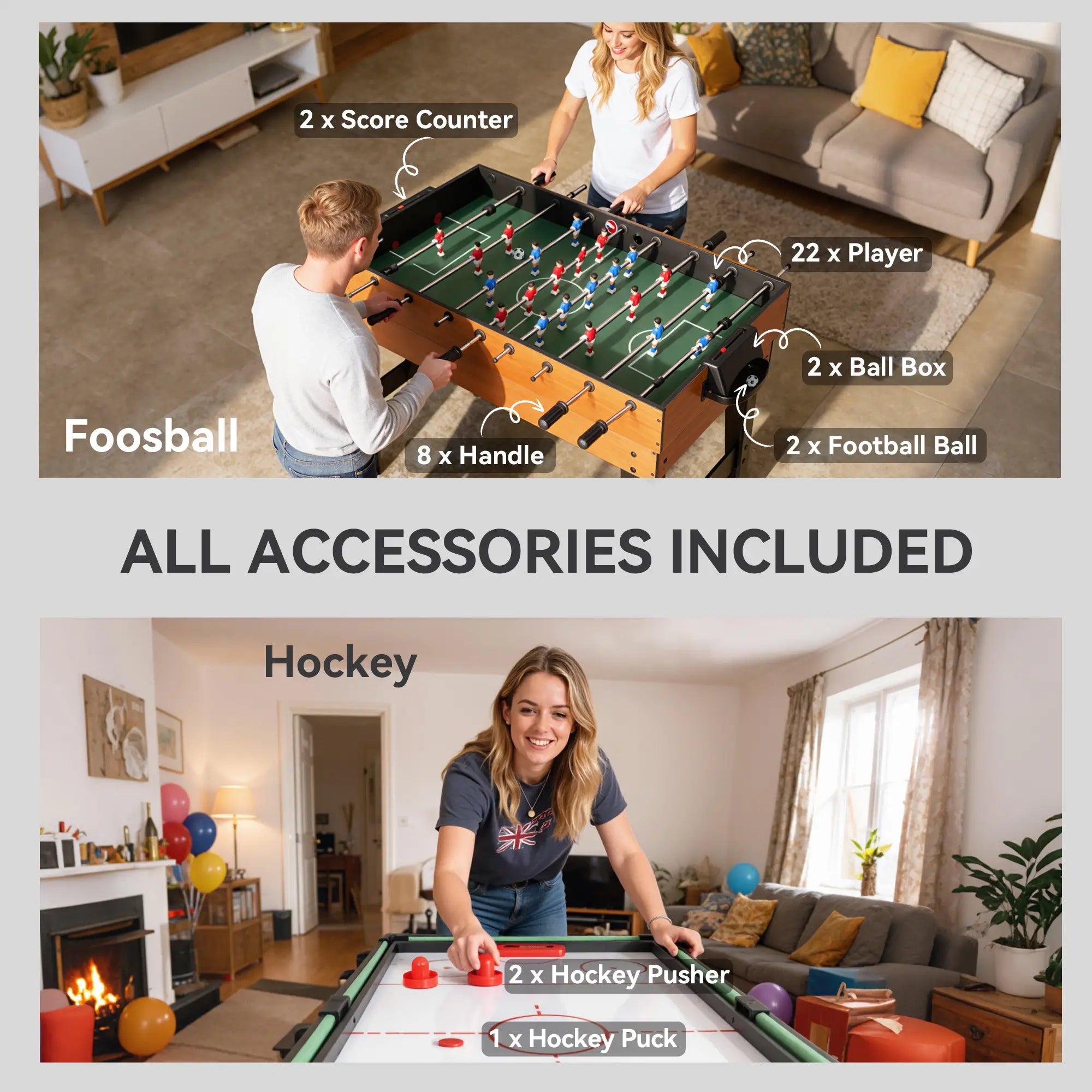 53 in 5-in-1 Multi Game Table, Foosball Pool Hockey Table Tennis Basketball Game Tables at Gallery Canada