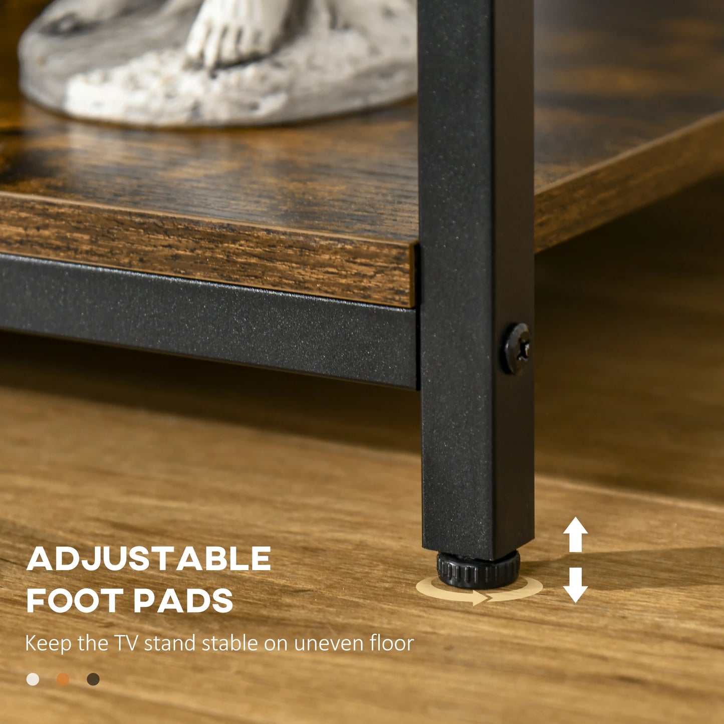 TV Stand for 55 Inch TVs, Open Shelf Console, Rustic Brown TV Stands at Gallery Canada