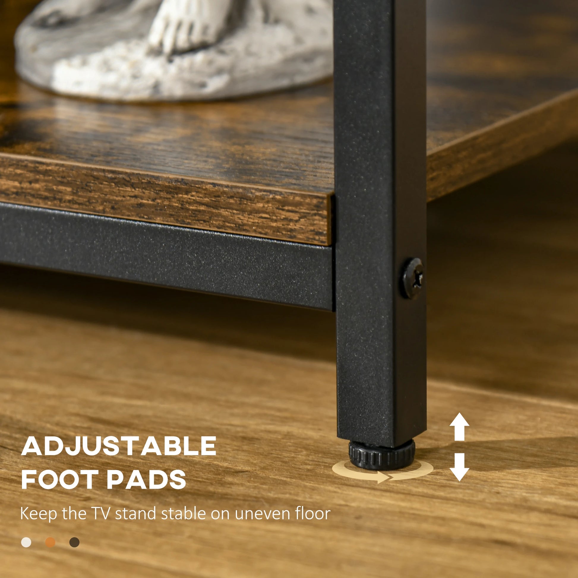 TV Stand for 55 Inch TVs, Open Shelf Console, Rustic Brown TV Stands at Gallery Canada