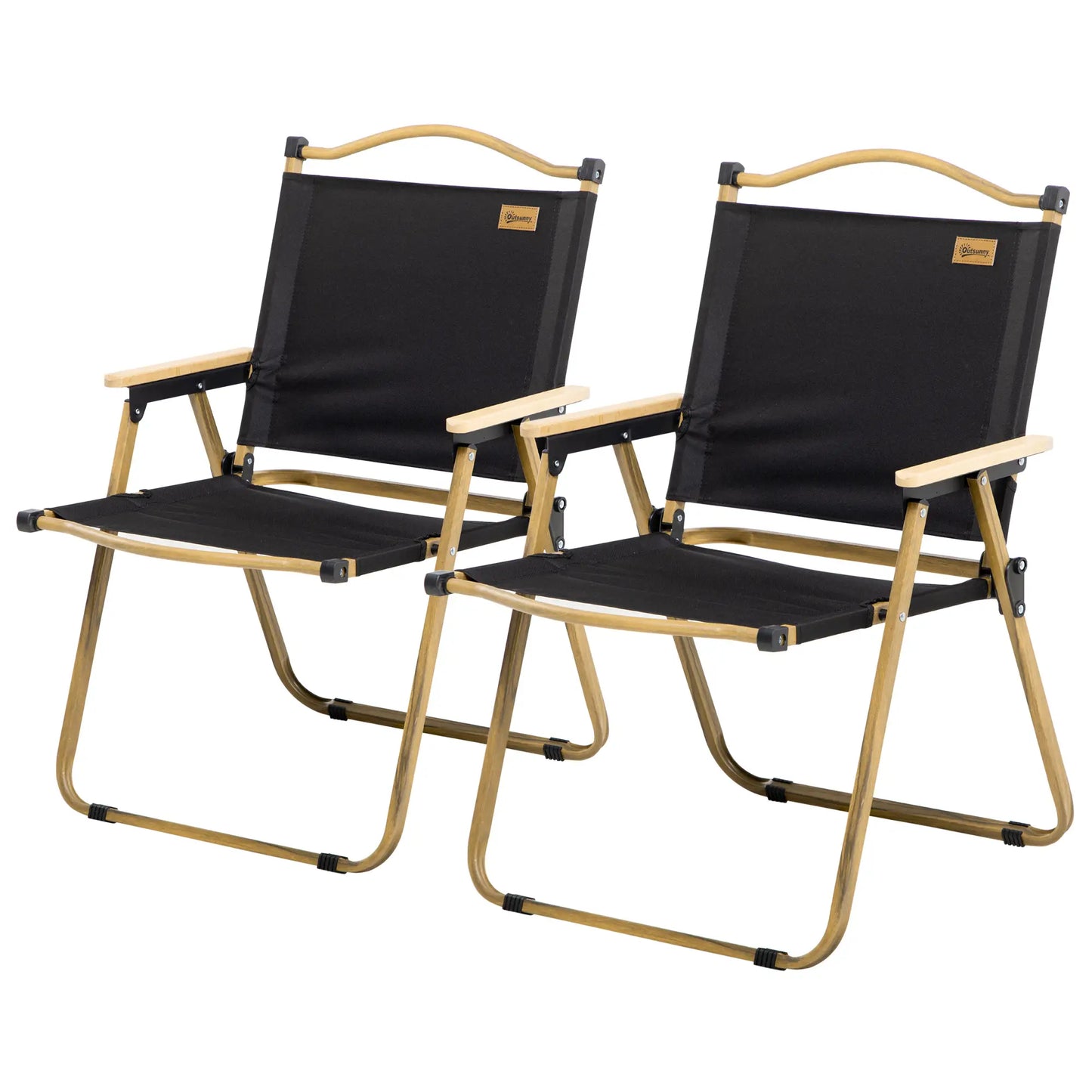 Set of 2 Lightweight Folding Camping Chairs, Portable, Black Picnic Tables & Camping Chairs at Gallery Canada