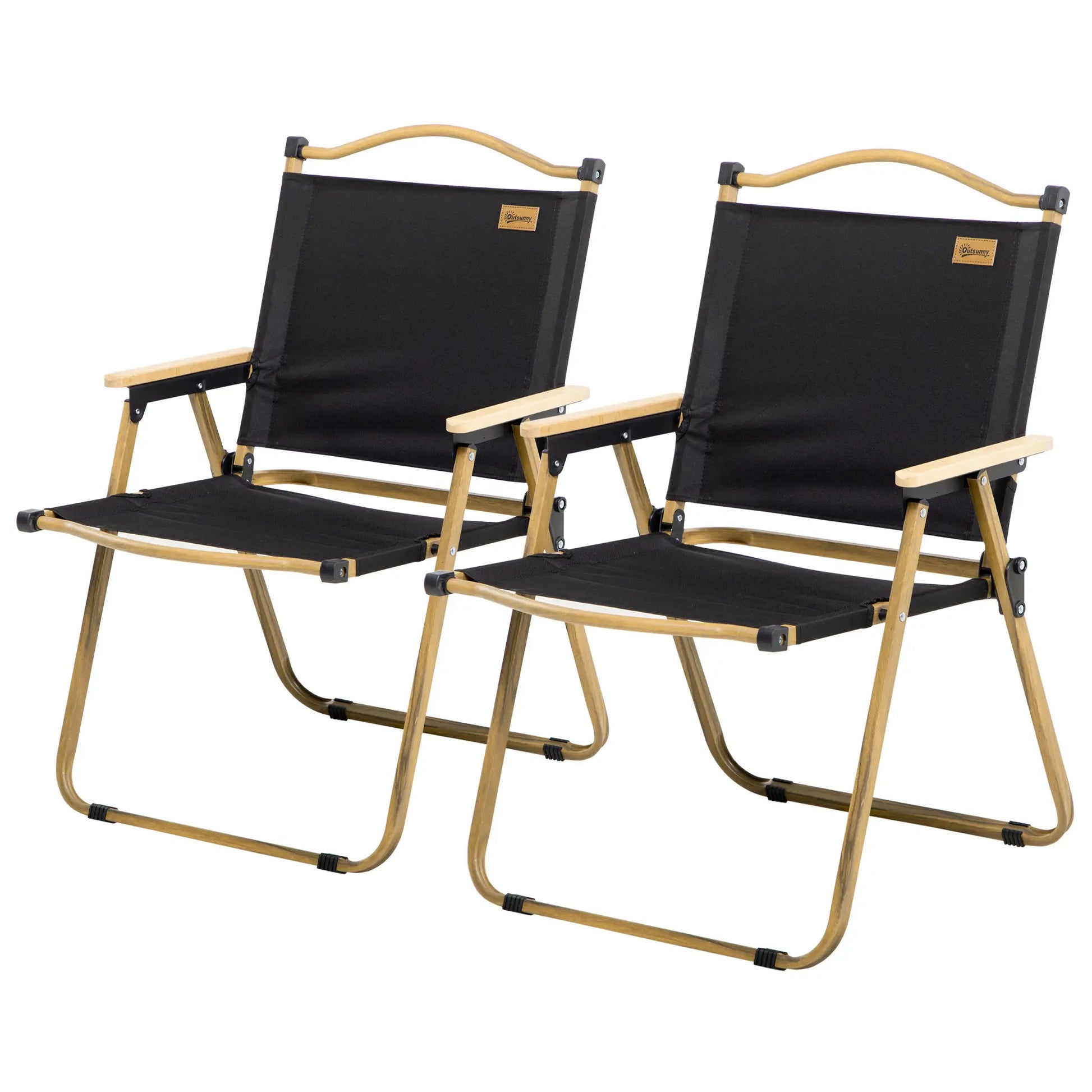 Set of 2 Lightweight Folding Camping Chairs, Portable, Black Picnic Tables & Camping Chairs at Gallery Canada