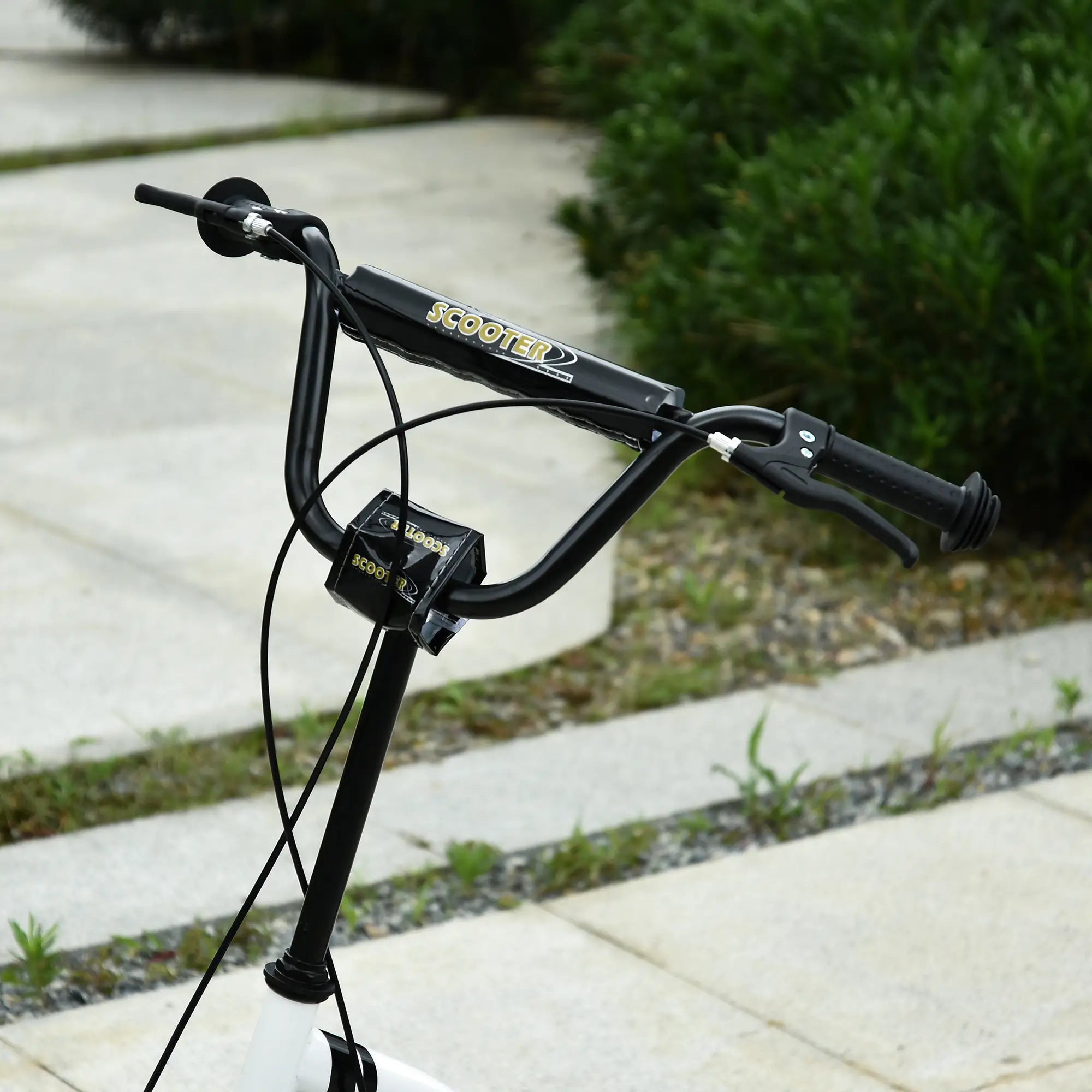 Dual Brakes Kick Scooter, 12-Inch Inflatable Wheel, Age 5+, White Scooters at Gallery Canada