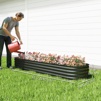 7.9 x 2 x 1ft Galvanized Raised Garden Bed Kit, Metal Planter Box, Black Galvanized Planter Boxes at Gallery Canada