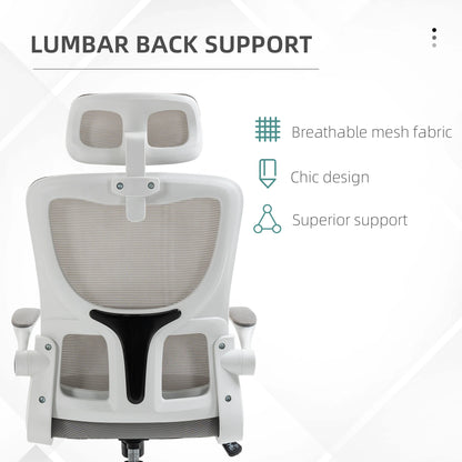Ergonomic Office Chair, Auto-Adaptive Lumbar Support, Adjustable Headrest, Grey Executive & Manager Chairs at Gallery Canada