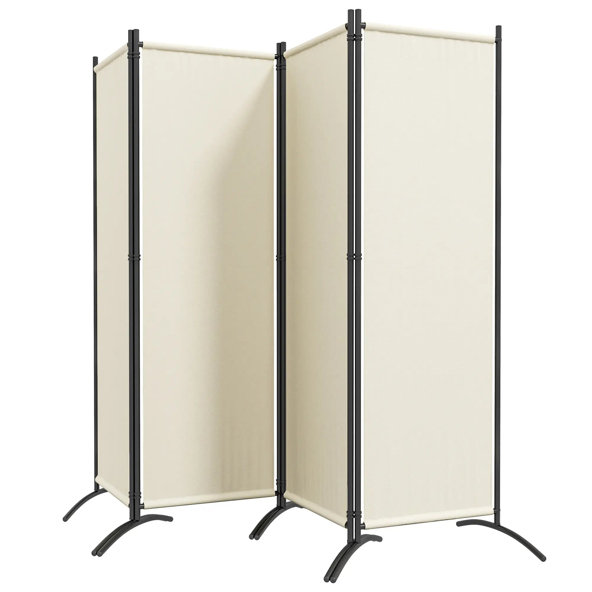 Folding Room Divider, Privacy Screen, 5.6FT Tall, Cream White Side Awnings Cream at Gallery Canada