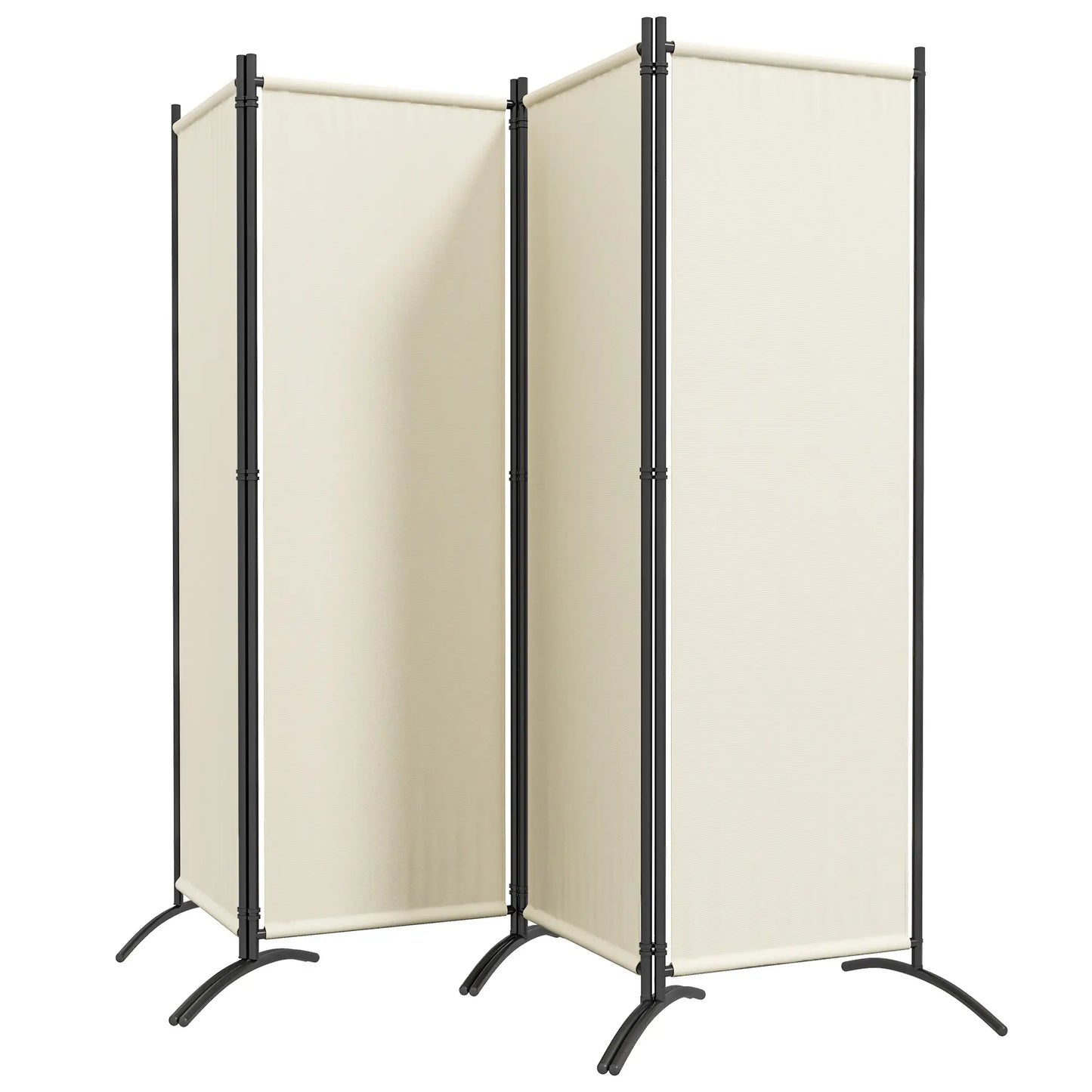 Folding Room Divider, Privacy Screen, 5.6FT Tall, Cream White Side Awnings Cream at Gallery Canada