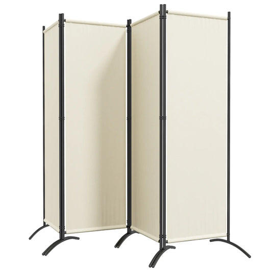 Folding Room Divider, Privacy Screen, 5.6FT Tall, Cream White Side Awnings Cream at Gallery Canada