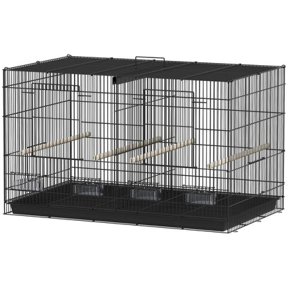 18" H Bird Cage, Large Parakeet Cage, Black