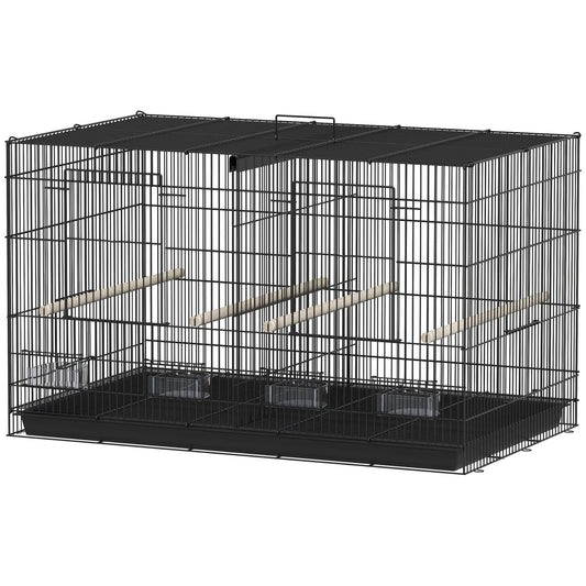 18" H Bird Cage, Large Parakeet Cage, Black