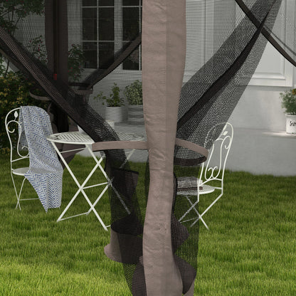 11' x 11' Pop Up Canopy, 2-Tier Soft Top Shelter Tent, Grey Pop Up Canopies at Gallery Canada