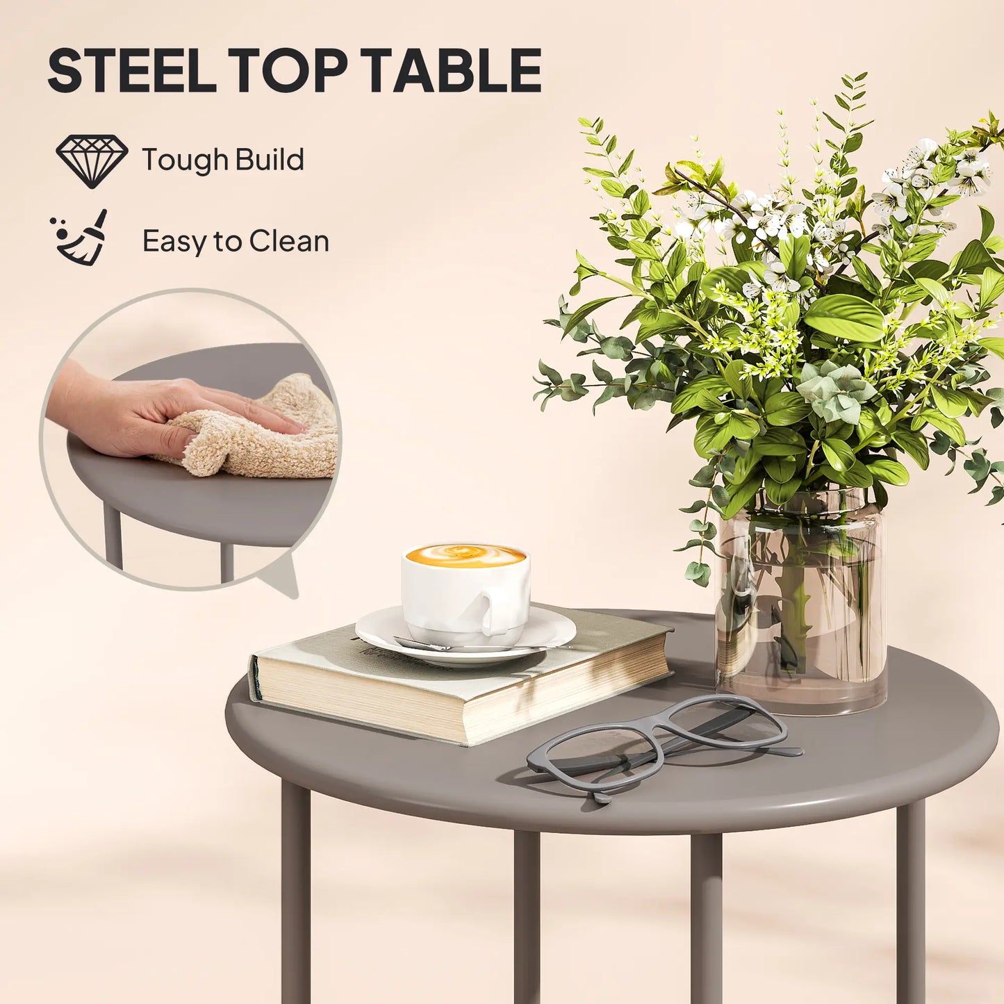 Rattan Bistro Set, 3 Piece Wicker Patio Furniture, Light Grey Bistro Sets at Gallery Canada