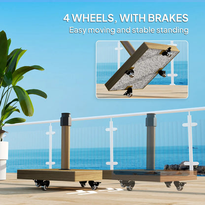 Heavy Duty Patio Umbrella Stand with Wheels, Outdoor Base Holder Umbrella Bases at Gallery Canada