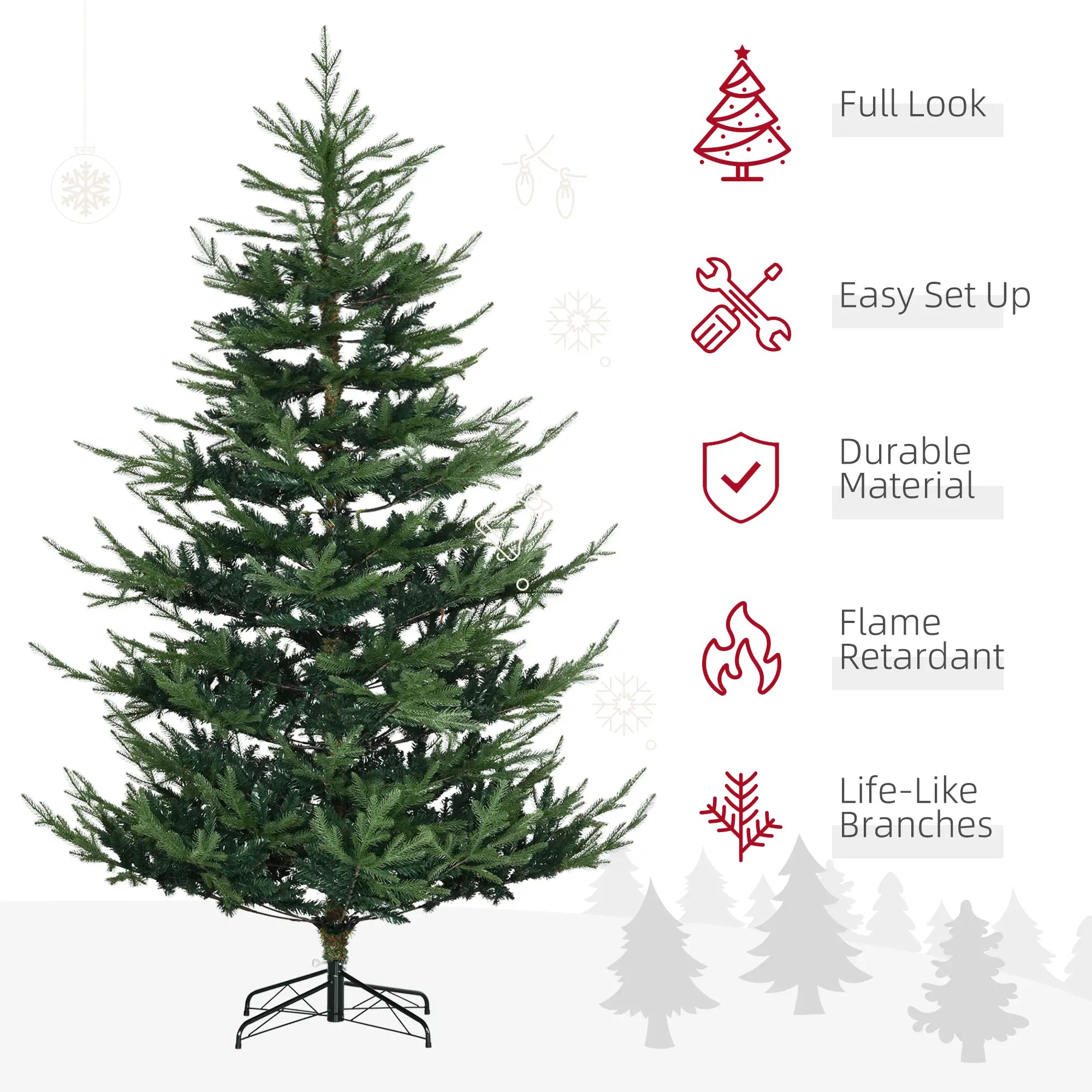 7.5ft Artificial Christmas Tree, Metal Base Artificial Christmas Trees at Gallery Canada