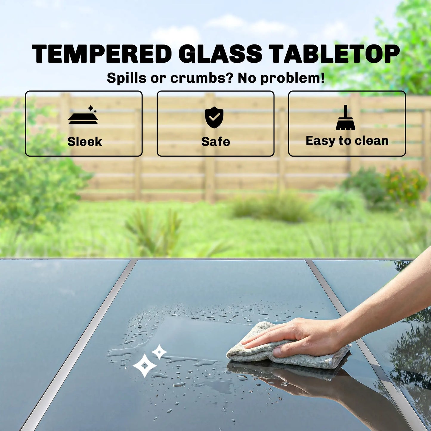 7 Piece Garden Dining Set With Rectangular Table & 6 Stackable Chairs Outdoor Dining Sets at Gallery Canada