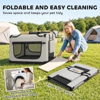Soft Sided Pet Carrier Bag for Extra Large Dogs, Light Grey