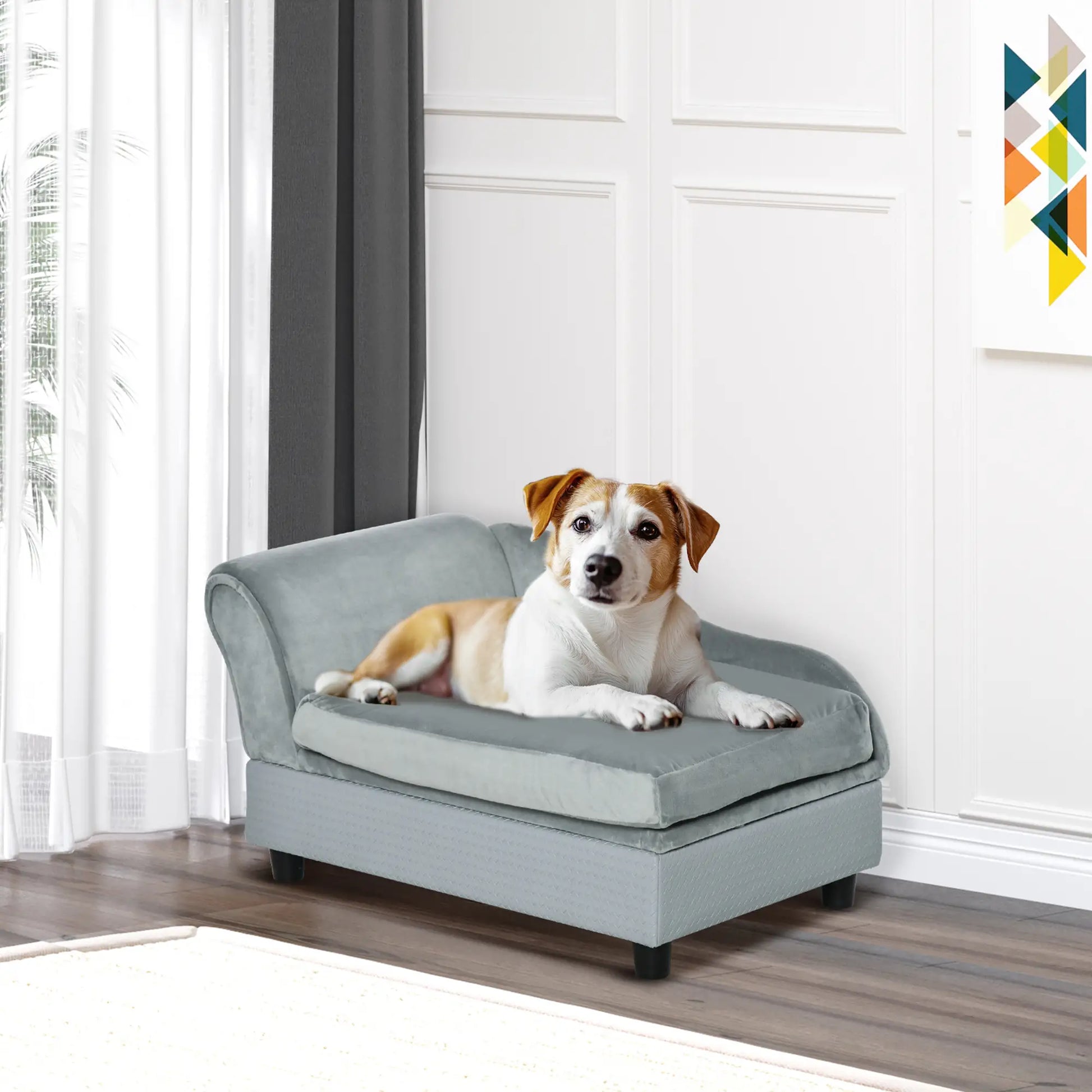 Pet Sofa Dog Couch Chaise Lounge, Small Size, Light Grey Dog Sofas at Gallery Canada