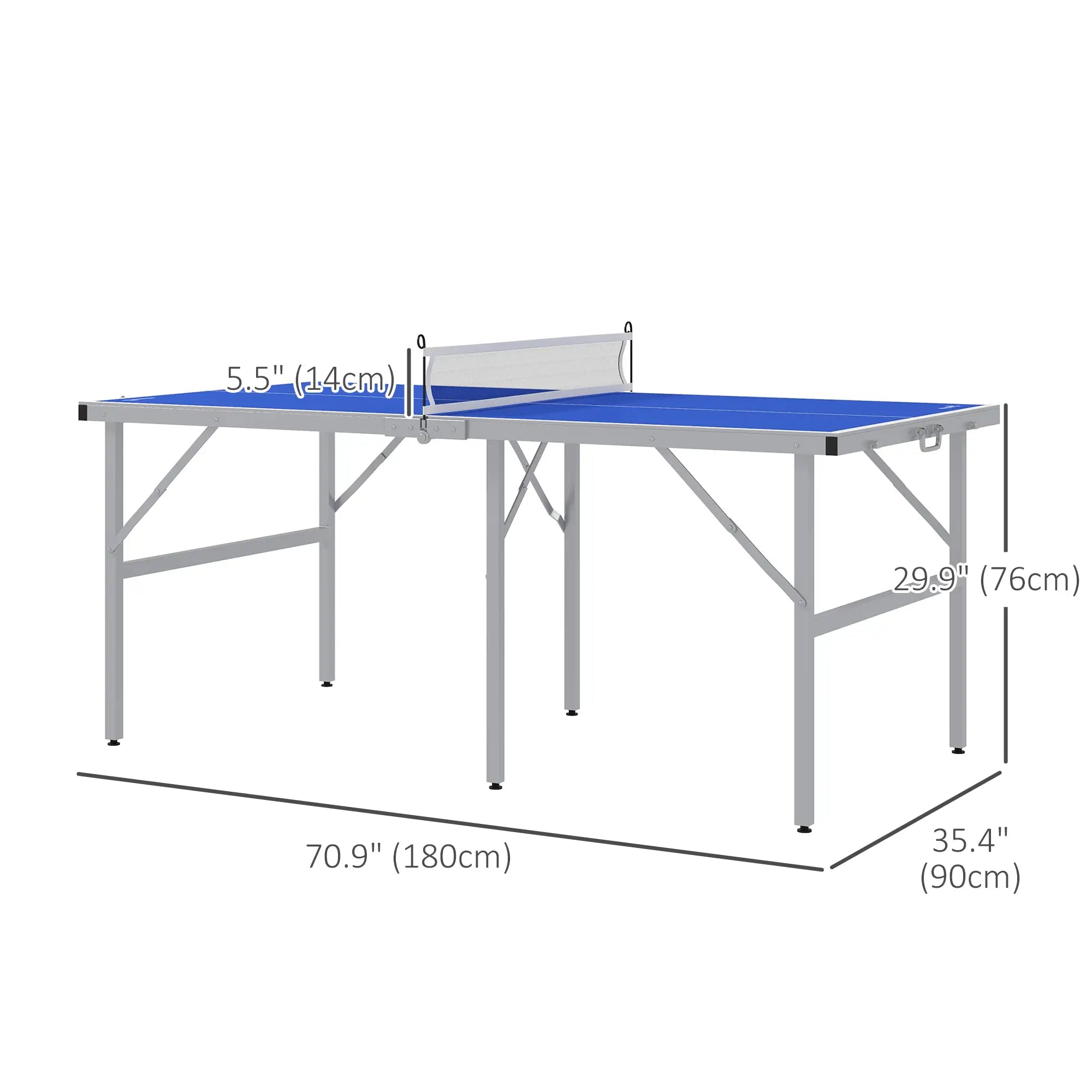 Portable Ping Pong Table Set, Table Tennis w/ Net, 2 Paddles, 3 Balls, Blue Game Tables at Gallery Canada