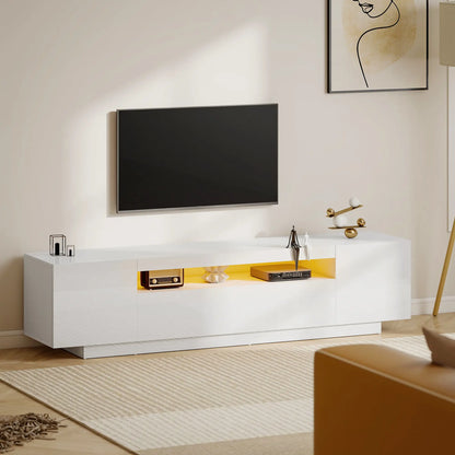 TV Stand for 65-85 Inch TV, RGB LED Lights, White TV Stands at Gallery Canada