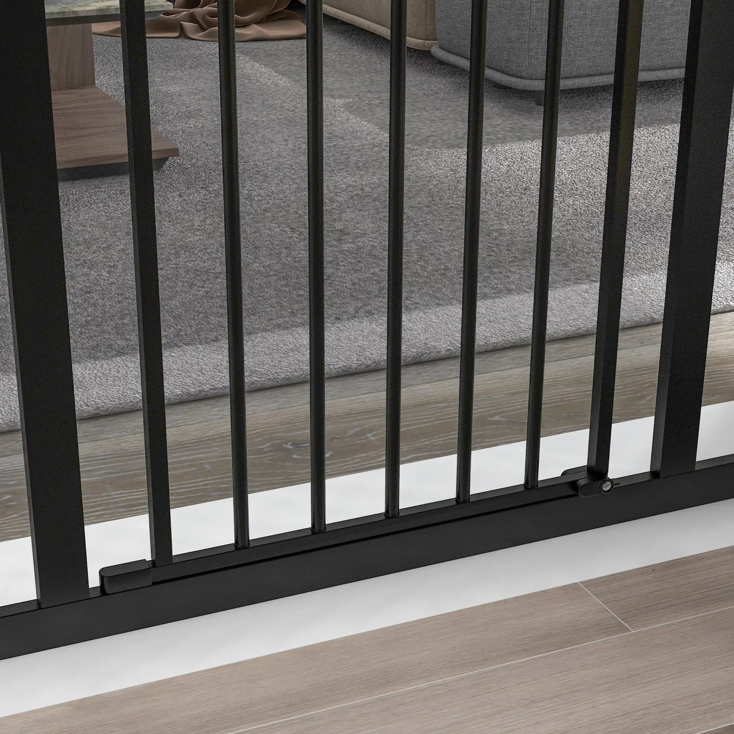 Extra Tall Dog Gate with Door, 29"-39", Black Pet Gates at Gallery Canada