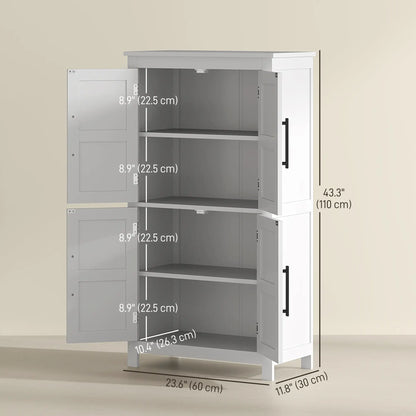 Farmhouse Bathroom Storage Cabinet, Adjustable Shelf, White Bathroom Cabinets at Gallery Canada