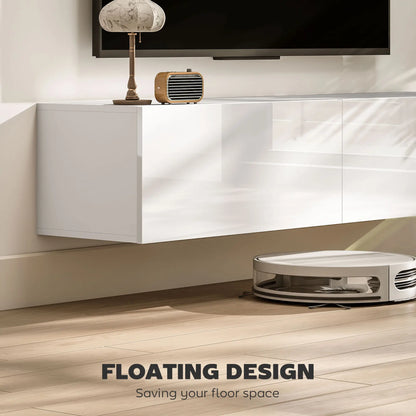 Floating TV Stand, Storage Cupboards for 45, 55, 65in TVs, Wall Mounted, White TV Stands at Gallery Canada