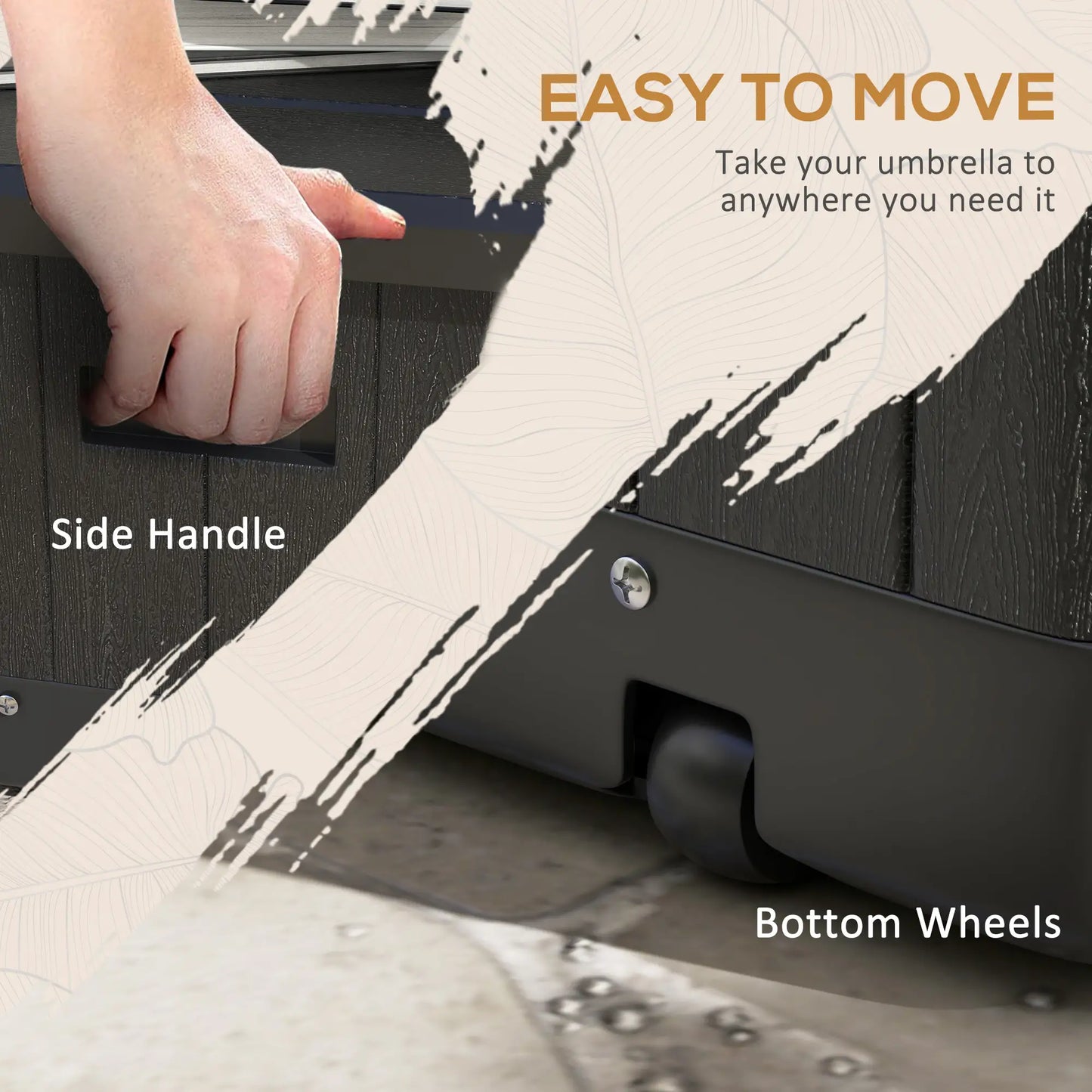 3-in-1 Outdoor Umbrella Base, End Table, Flower Box Planter, 176 lbs., Black Umbrella Bases at Gallery Canada