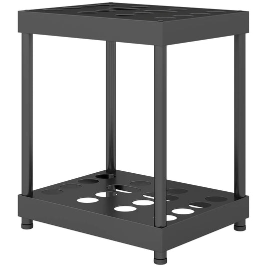 Heavy-Duty Metal Garden Tool Storage Rack, 16 Tool Organizer Garden Accessories Black at Gallery Canada