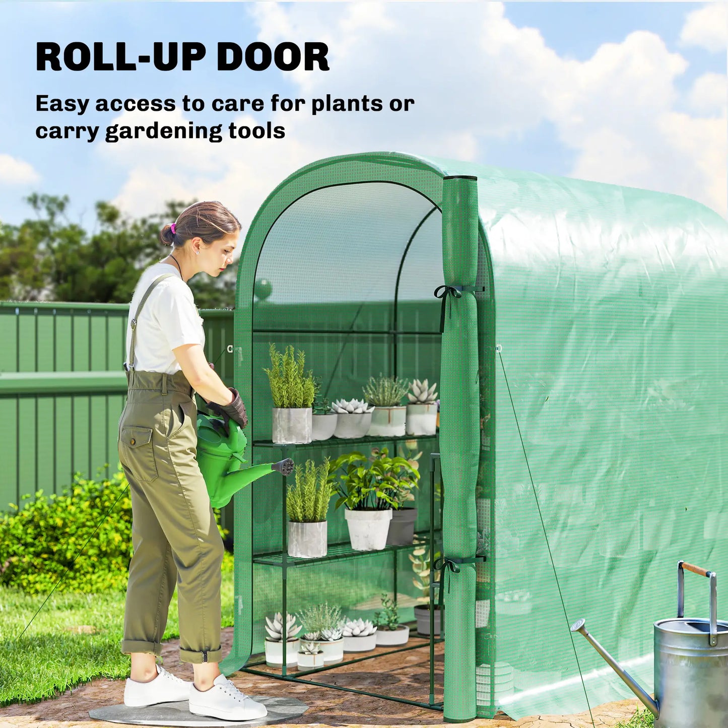 Walk-In Mini Greenhouse With Shelves, Portable Outdoor, 123 x 187 x 189 cm, Green Portable Greenhouses at Gallery Canada
