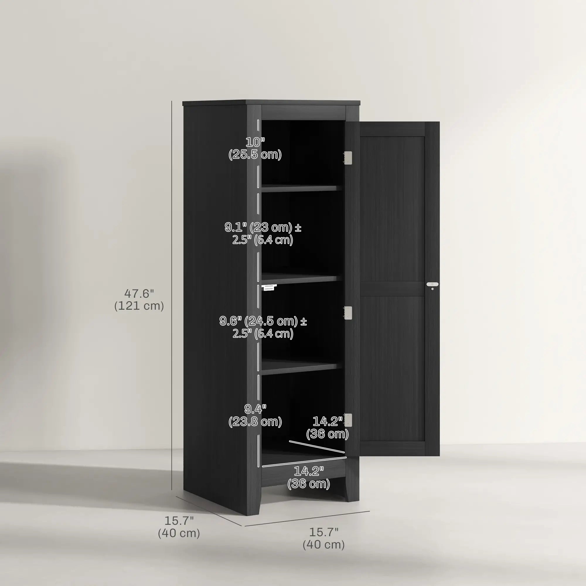 Adjustable Shelf Kitchen Pantry Storage Cabinet, Black Kitchen Pantry Cabinets at Gallery Canada