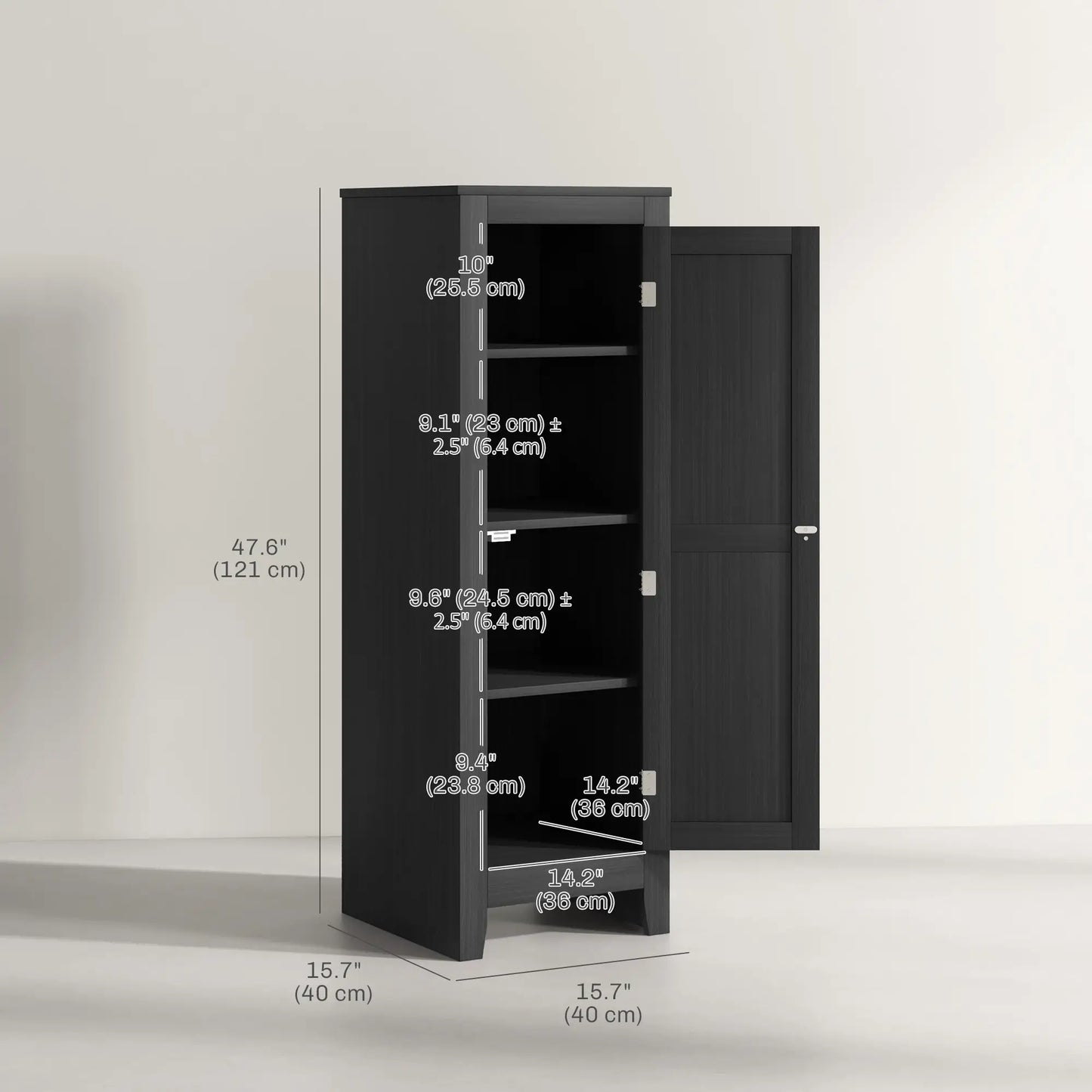Adjustable Shelf Kitchen Pantry Storage Cabinet, Black Kitchen Pantry Cabinets at Gallery Canada