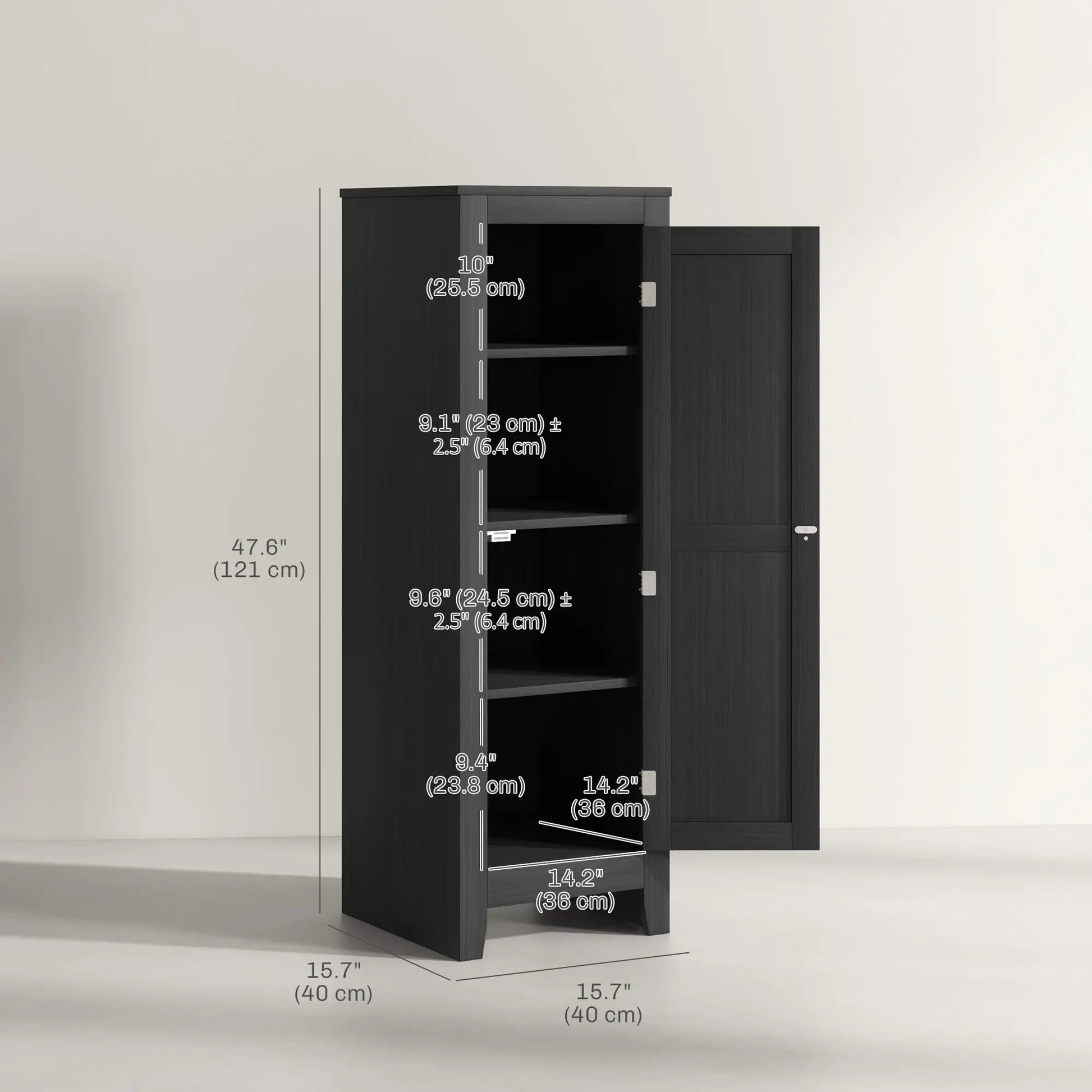 Adjustable Shelf Kitchen Pantry Storage Cabinet, Black Kitchen Pantry Cabinets at Gallery Canada