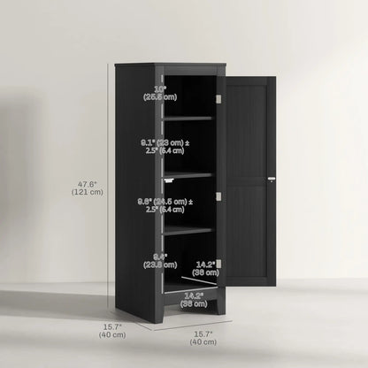 Adjustable Shelf Kitchen Pantry Storage Cabinet, Black Kitchen Pantry Cabinets at Gallery Canada