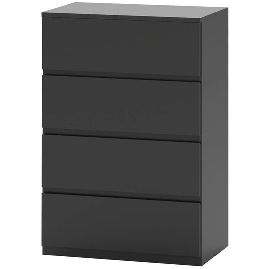 4 Drawer Chest, Freestanding Storage Unit, Black Storage Cabinets Black at Gallery Canada