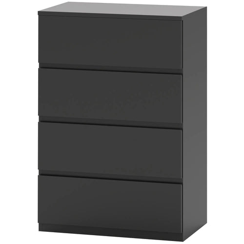 4 Drawer Chest, Freestanding Storage Unit, Black