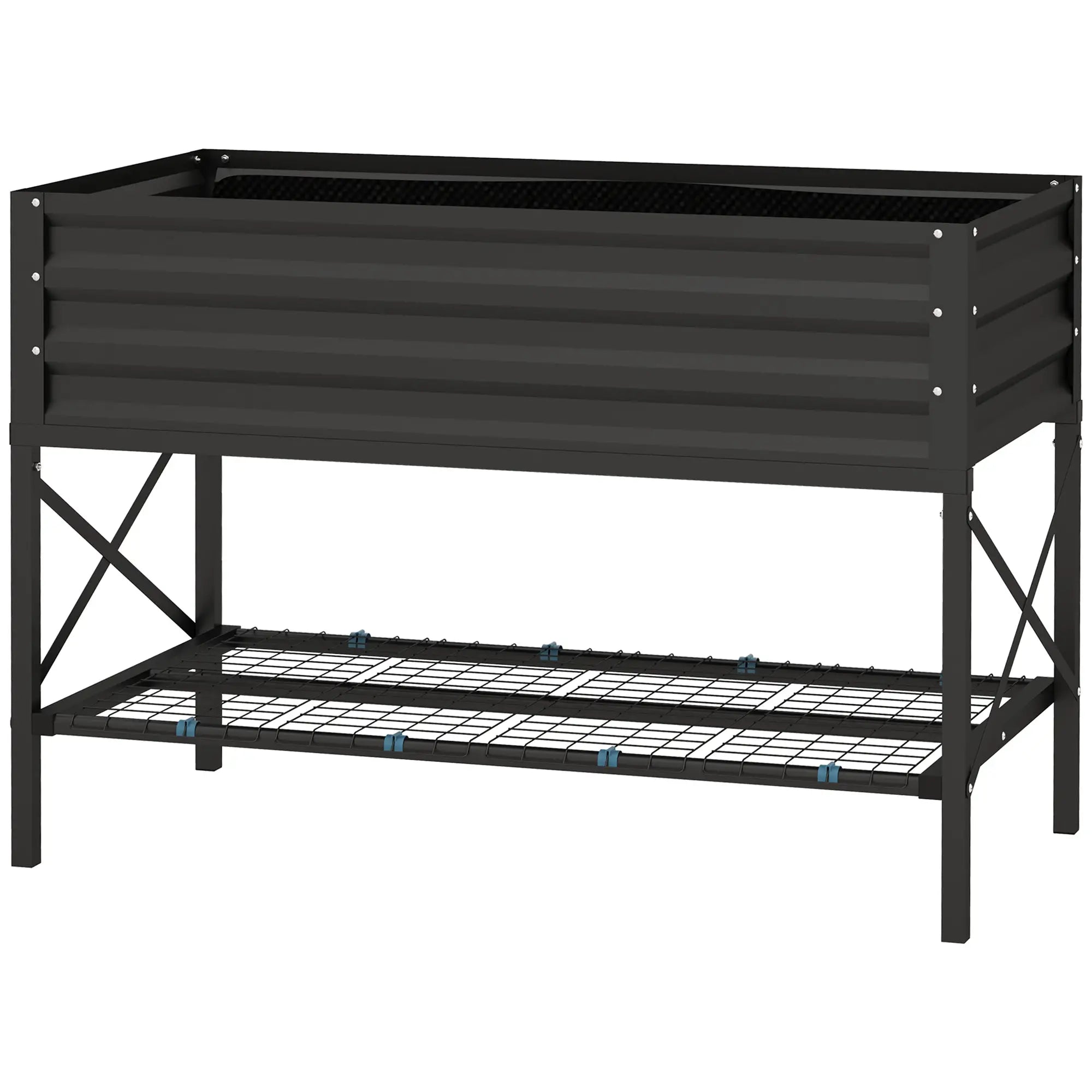 Galvanized Raised Garden Bed, Metal Planter Box, Black Elevated Garden Beds Black at Gallery Canada
