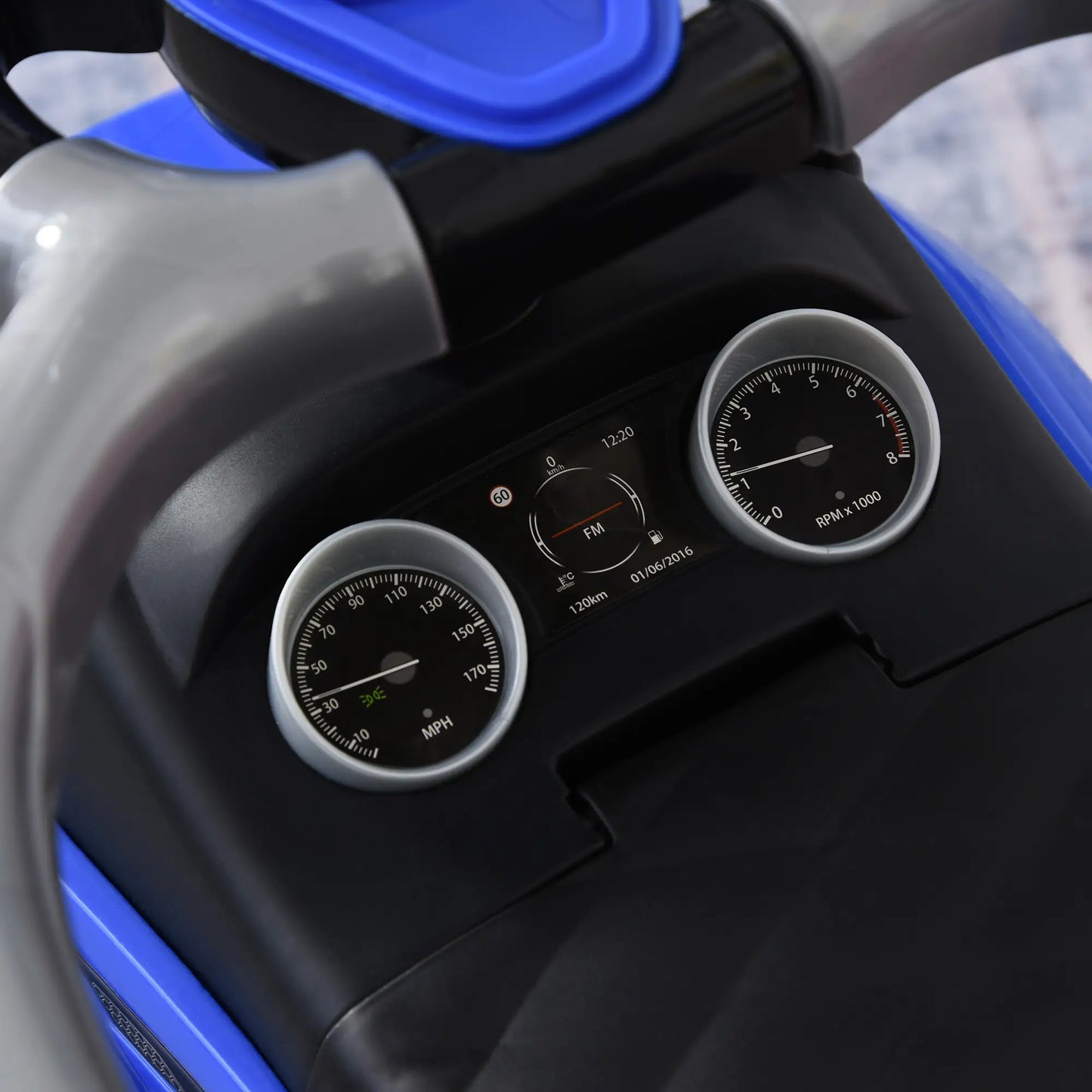 2 in 1 Kid Ride on Push Car Stroller, Sliding Ride on Car with Horn, Music, Light, Secure Bar, Blue Push Cars for Toddlers at Gallery Canada