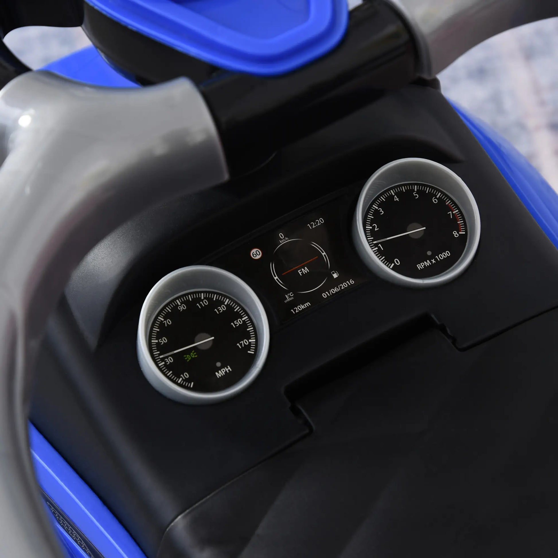 2 in 1 Kid Ride on Push Car Stroller, Sliding Ride on Car with Horn, Music, Light, Secure Bar, Blue Push Cars for Toddlers at Gallery Canada