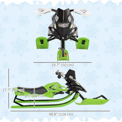 Kids Snow Sled with Padded Seat, Green Snow Scooters at Gallery Canada
