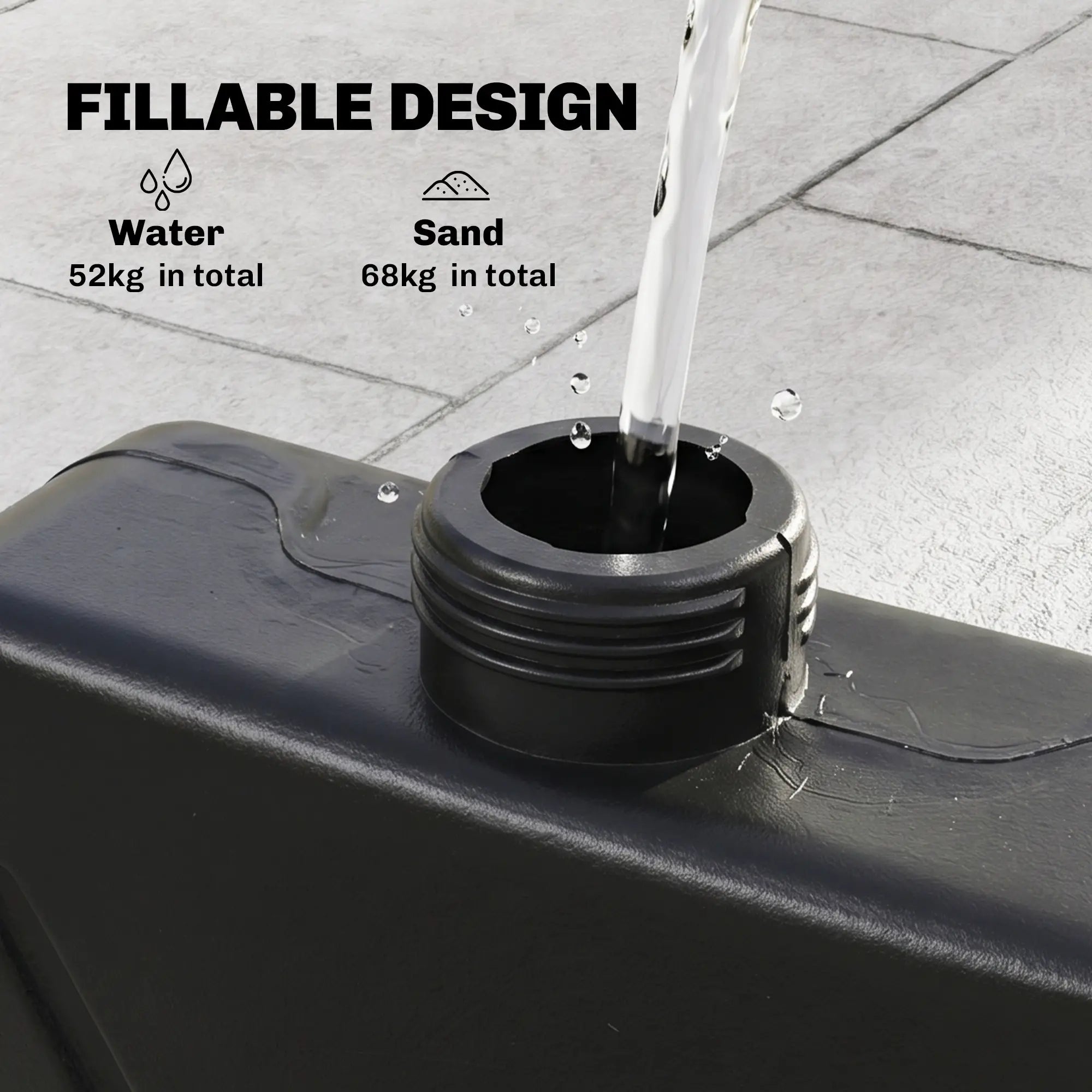 4PCs Cantilever Umbrella Base Weights, Wicker Effect HDPE, Black Umbrella Bases at Gallery Canada