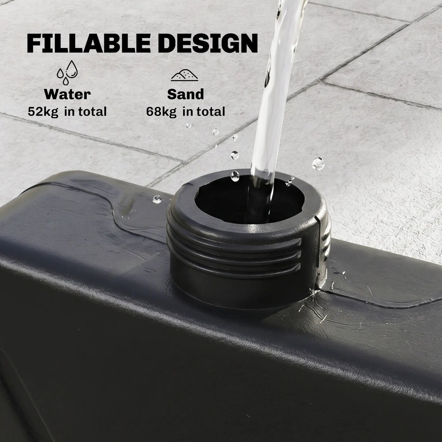 4PCs Cantilever Umbrella Base Weights, Wicker Effect HDPE, Black Umbrella Bases at Gallery Canada