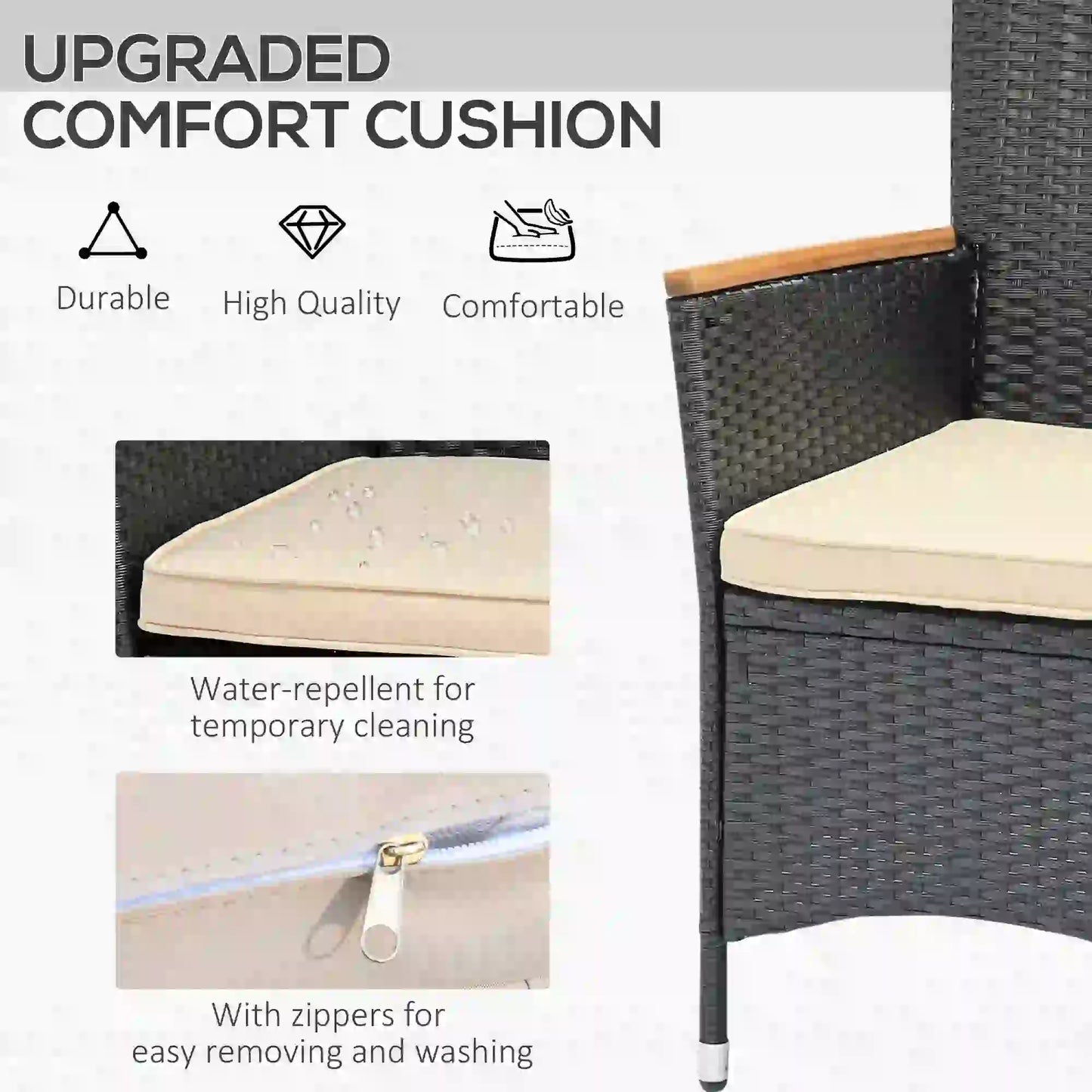 7-Piece Outdoor Dining Set, PE Wicker Rattan Patio Furniture, Glass Table Top Outdoor Dining Sets at Gallery Canada