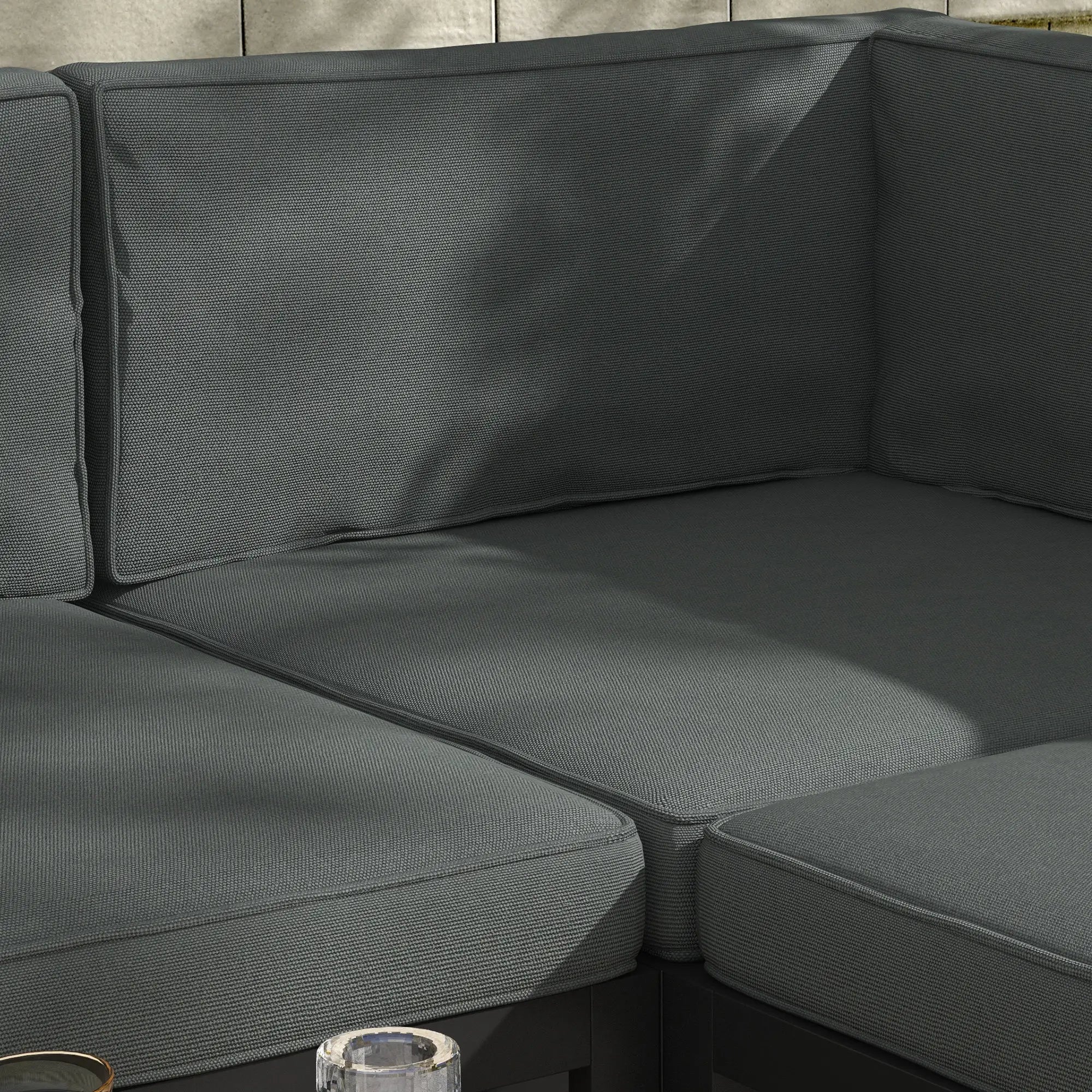 Replacement Cushions for Rattan Furniture, 14 Piece, 7 Seat 7 Back, Grey Patio Chair Cushions at Gallery Canada