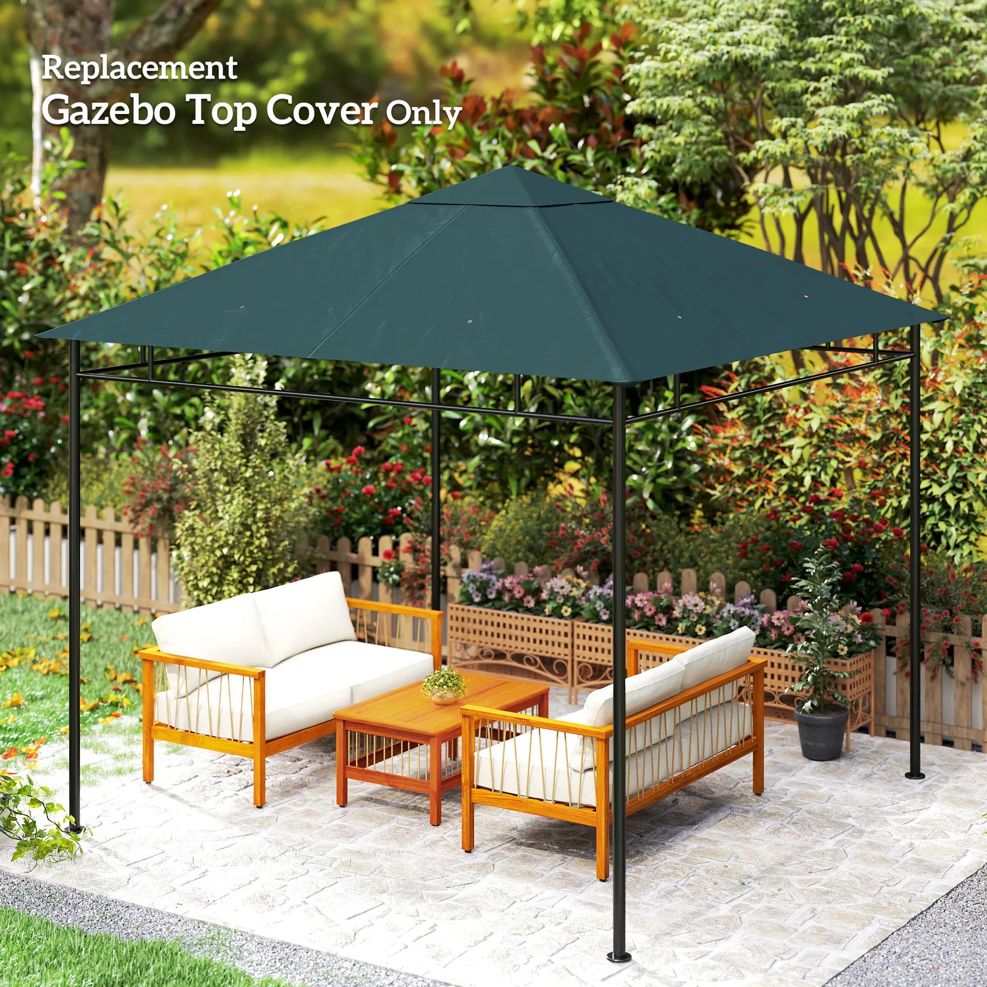 10' x 10' Square Gazebo Canopy, UV Protected, Sun Shade, Grey Gazebo Canopy Replacement at Gallery Canada