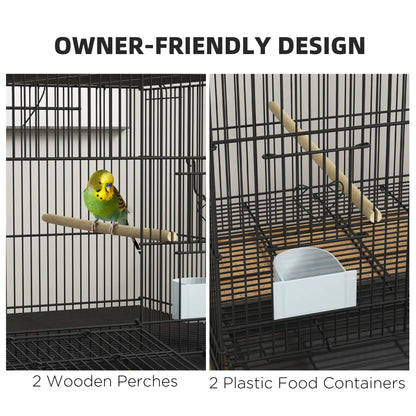 Lovebird, Finch Budgie Cage, Removable Tray, Wooden Perches, 30" L x 18" W x 18" H, Canary Bird Cages at Gallery Canada