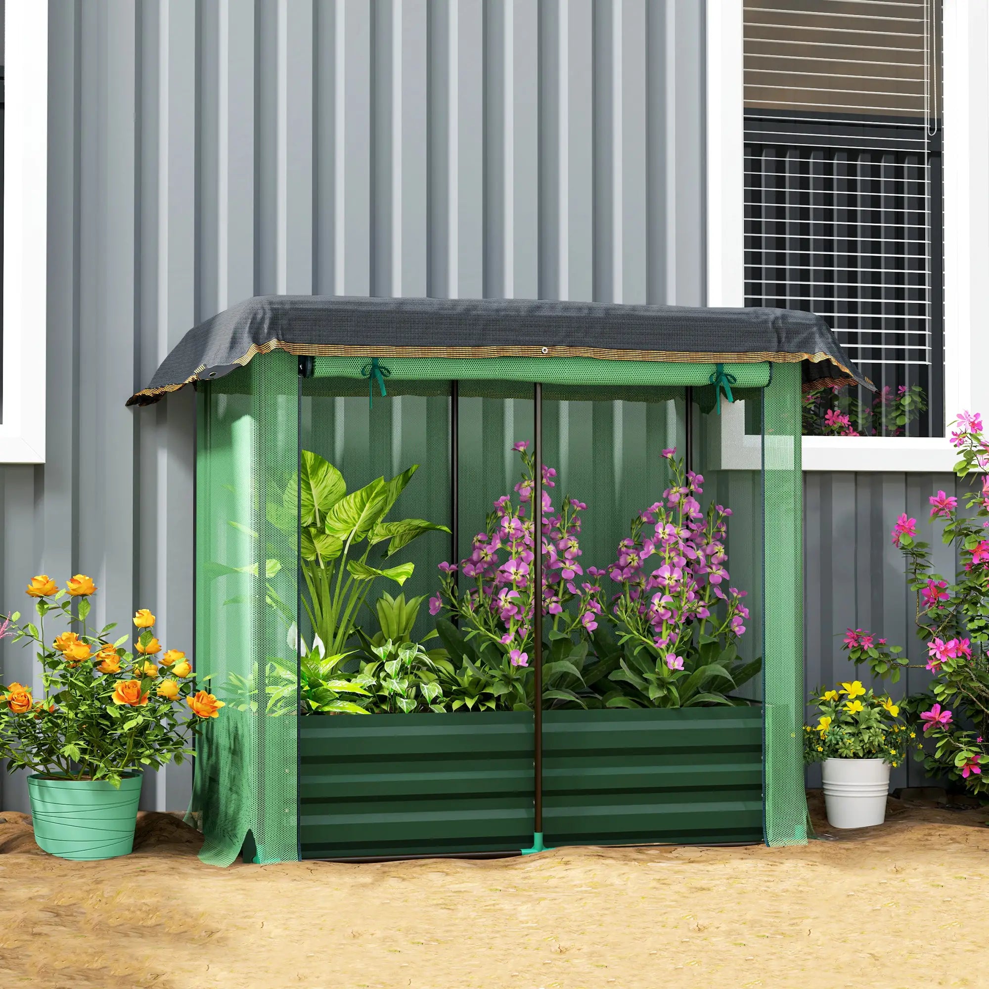 Galvanized Steel Planter Box, Raised Garden Bed, Flowers, Vegs, Herbs Raised Garden Beds at Gallery Canada