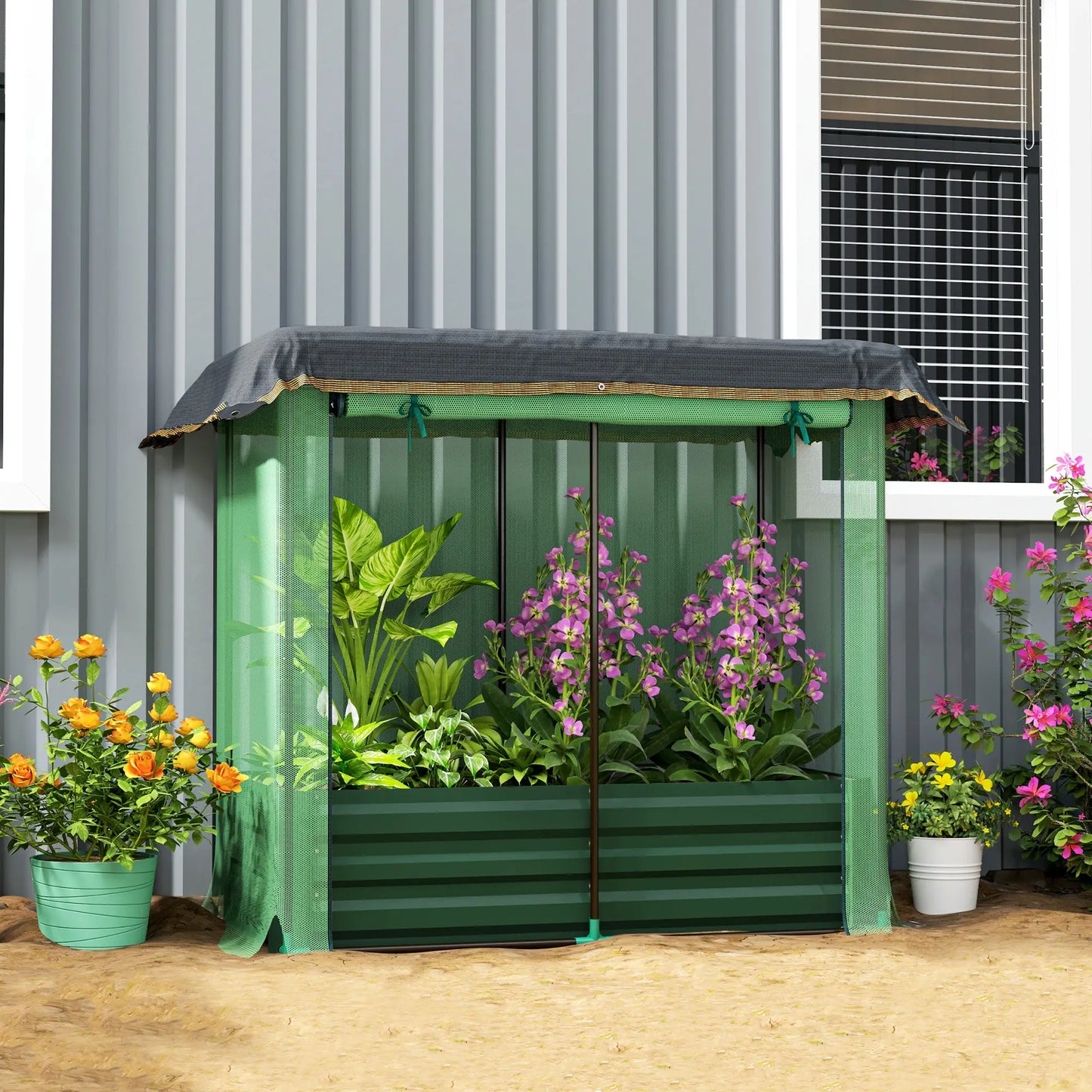 Galvanized Steel Planter Box, Raised Garden Bed, Flowers, Vegs, Herbs Raised Garden Beds at Gallery Canada