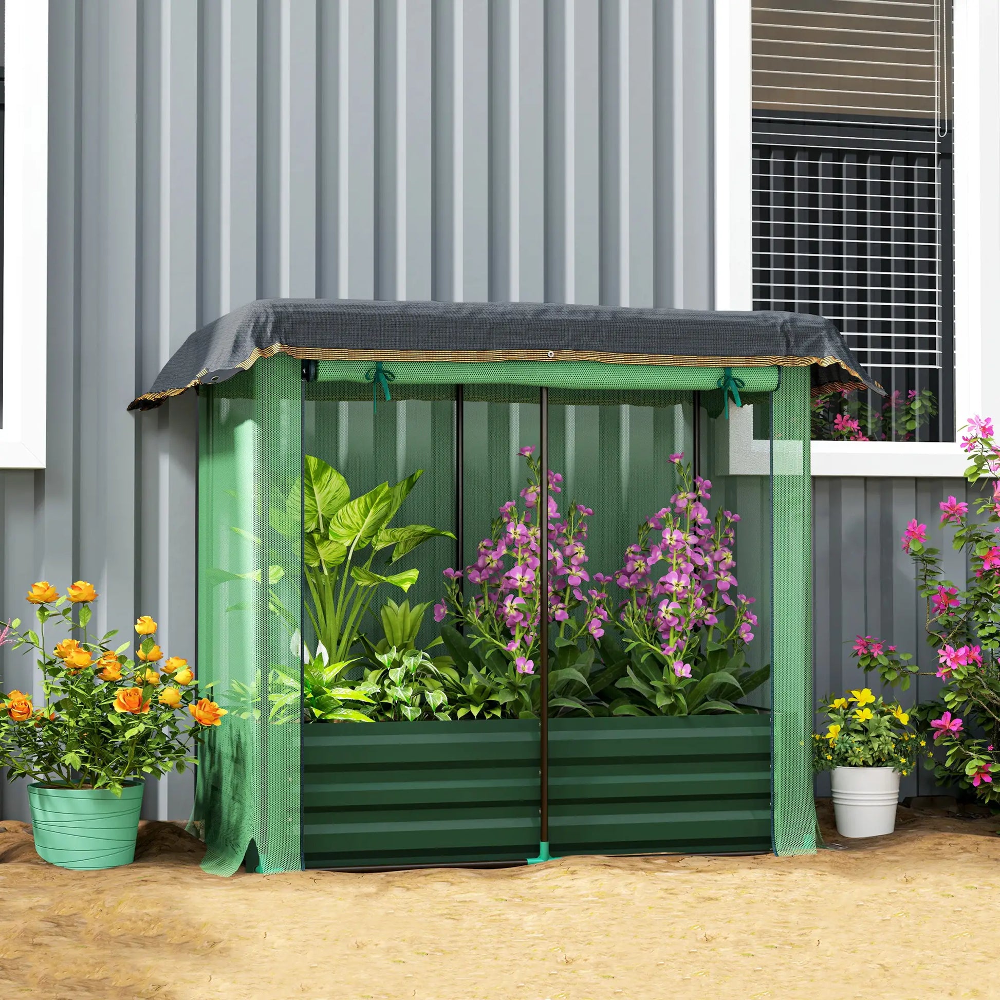 Galvanized Steel Planter Box, Raised Garden Bed, Flowers, Vegs, Herbs Raised Garden Beds at Gallery Canada
